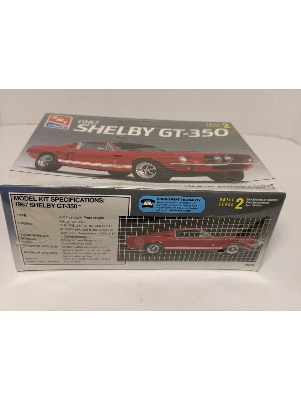 AMT Ertl 1967 Shelby GT-350 1/25 Scale Plastic Model Kit (Skill Level 2) SEALED